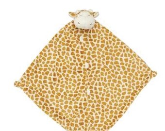 Monogrammed Brown Giraffe Lovie / Angel Dear / Personalized Blankie / Security Blanket / Baby Blankie Gift / Animal Blankie