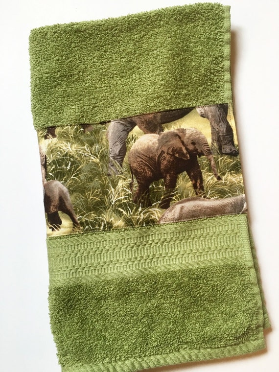 Elephants Decorated Hand Towels Elephant Decor Bathroom