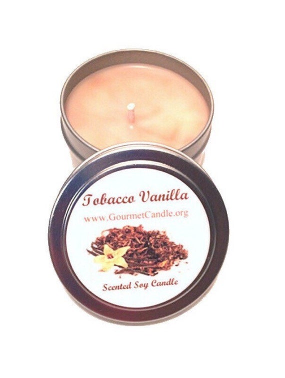 Tobacco Vanilla Soy Candle Book Lovers' Scented Soy Candle 4oz tin