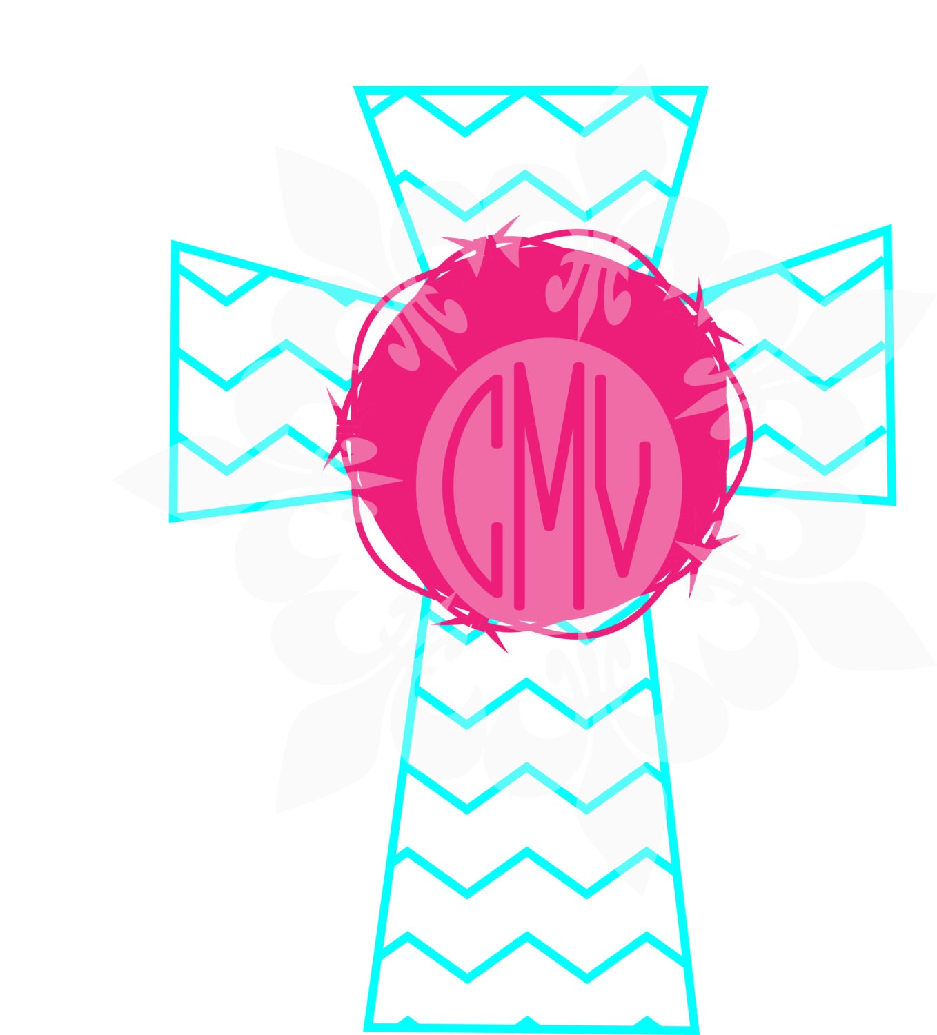 Download Cross Monogram Frame svg dxf eps & png by CutMyLagniappe