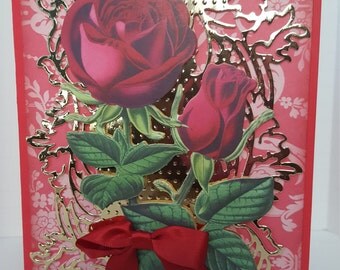 Rose floral greeting card