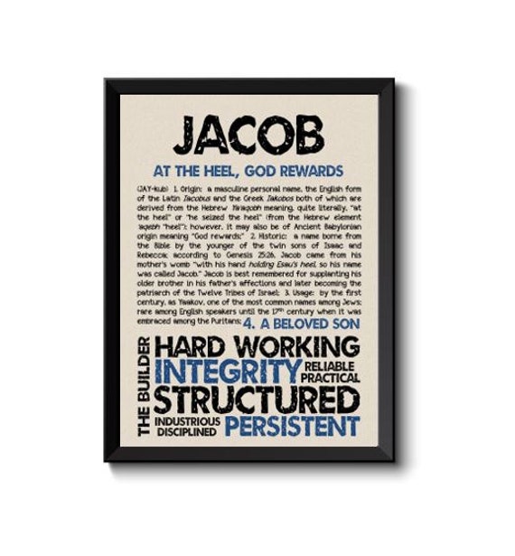 JACOB Personalized Name Print / Typography Print / Detailed