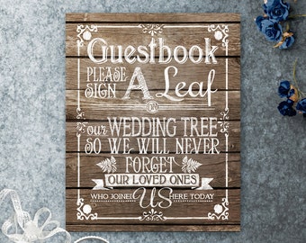 PRINTABLE Guest Tree Wedding sign Please sign our guestbook