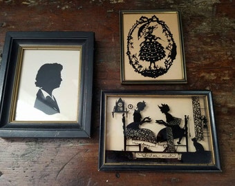 Charming Set of 3 Vintage Silhouettes ~ items brought to you by Vintage Chaos