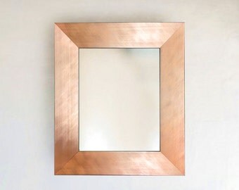 Brushed Copper Rosegold Metallic Finish Framed Mirror (12 1/4 x 14 1/4)(15 1/4 x 19 1/4)(26 1/4 x 30 1/4)(28 1/4 x 30 1/4) + More Sizes!
