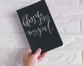 Hand lettered Scripture Moleskine Journal