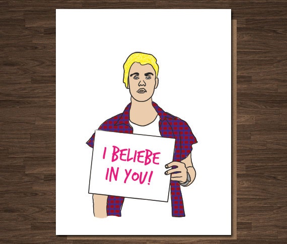 Justin Bieber Card Congratulations Card Congrats Card