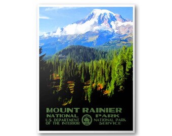 Mount Rainier National Park Travel Poster