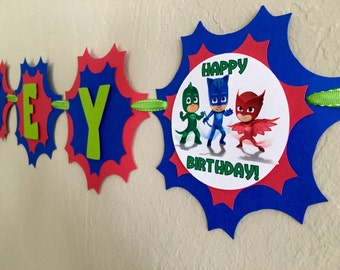 NEW STYLE "2 IN 1" Pj Masks Birthday Banner, Pj Masks Birthday, Pj Masks Party, Pj Masks Shirt, Pj Masks Birthday Party, Pj Masks Decor