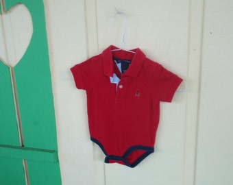 Baby Boy 3-6 Mo Tommy Hilfiger red onesie shirt