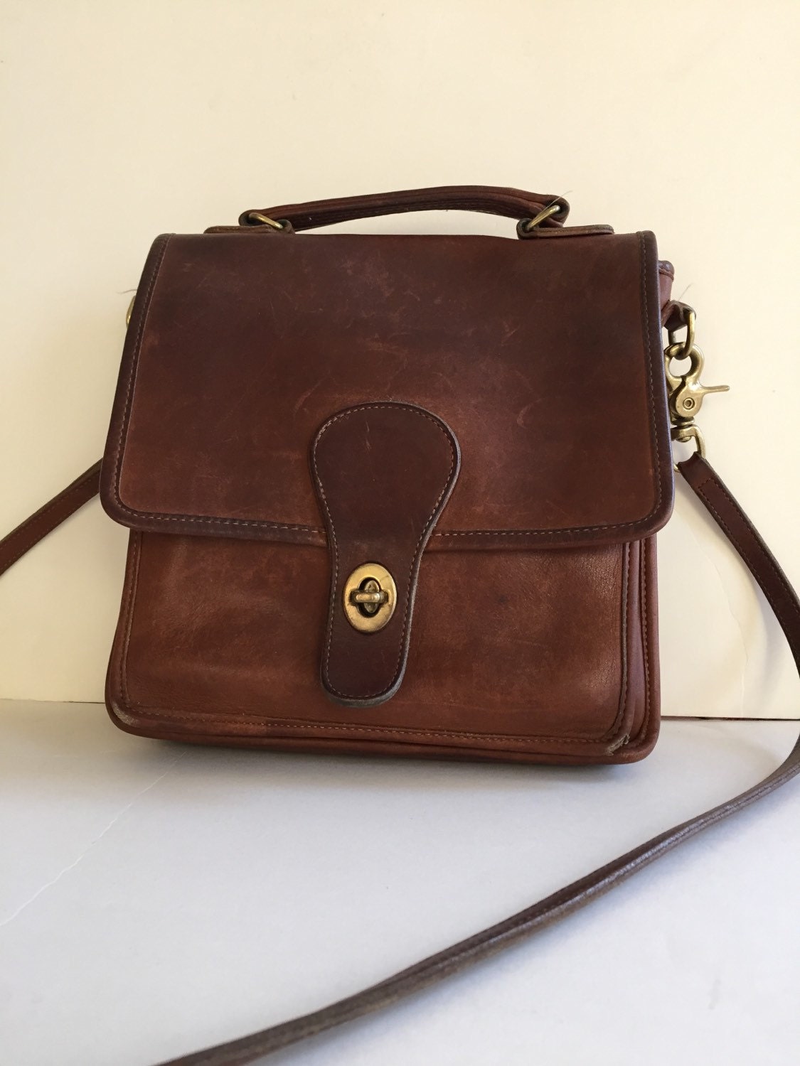 Vintage COACH Willis Handbag Tan Leather 1112 115 Made