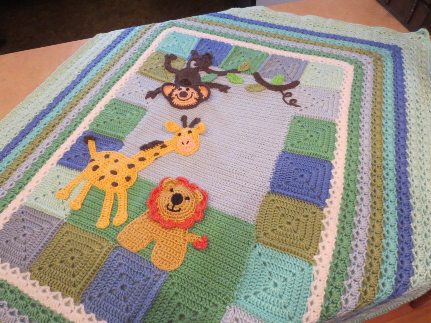 Crochet Baby Blanket Crib Crochet Jungle Blanket Crochet