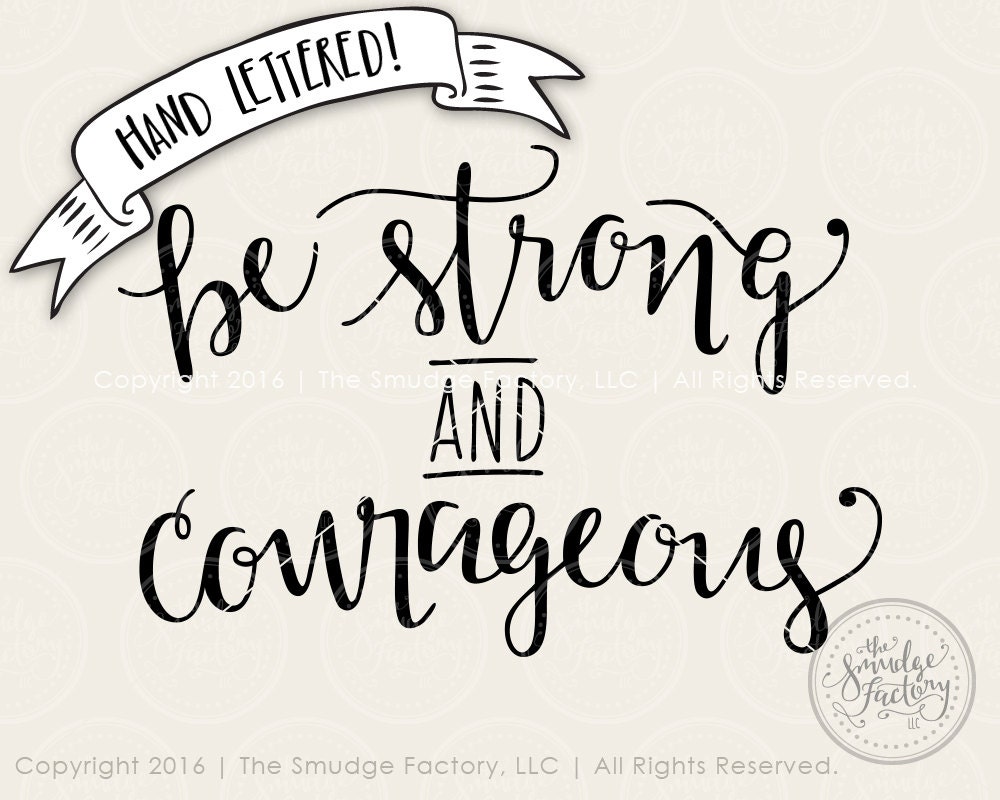 Download Be Strong and Courageous Joshua 1:9 Vector Silhouette