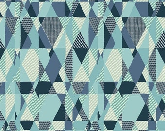 Fabric by the Yard - Modern quilt fabric - Intertwill Azur - Art Gallery Fabric - Essentials II - Blue Fat Quarter Bundle - Blue Fabric