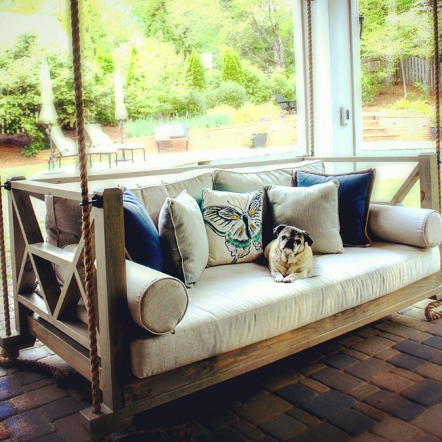 Designer indoor/outdoor Bed Swings by FourOakDesigns on Etsy