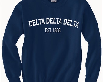 Custom Delta Delta Delta Classic Established Comfort Colors Tanks, Short Sleeves, Long Sleeves, and Sweatshirts