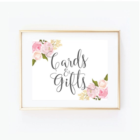 Printable Wedding Sign Wedding Cards Gifts Floral Wedding