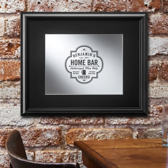 Personalized Bar Mirror Man Cave Bar Sign Personalized Bar