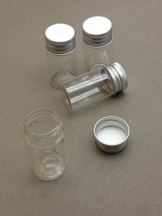 10pcs 27x51mm Mini glass bottles with Aluminum screw cap