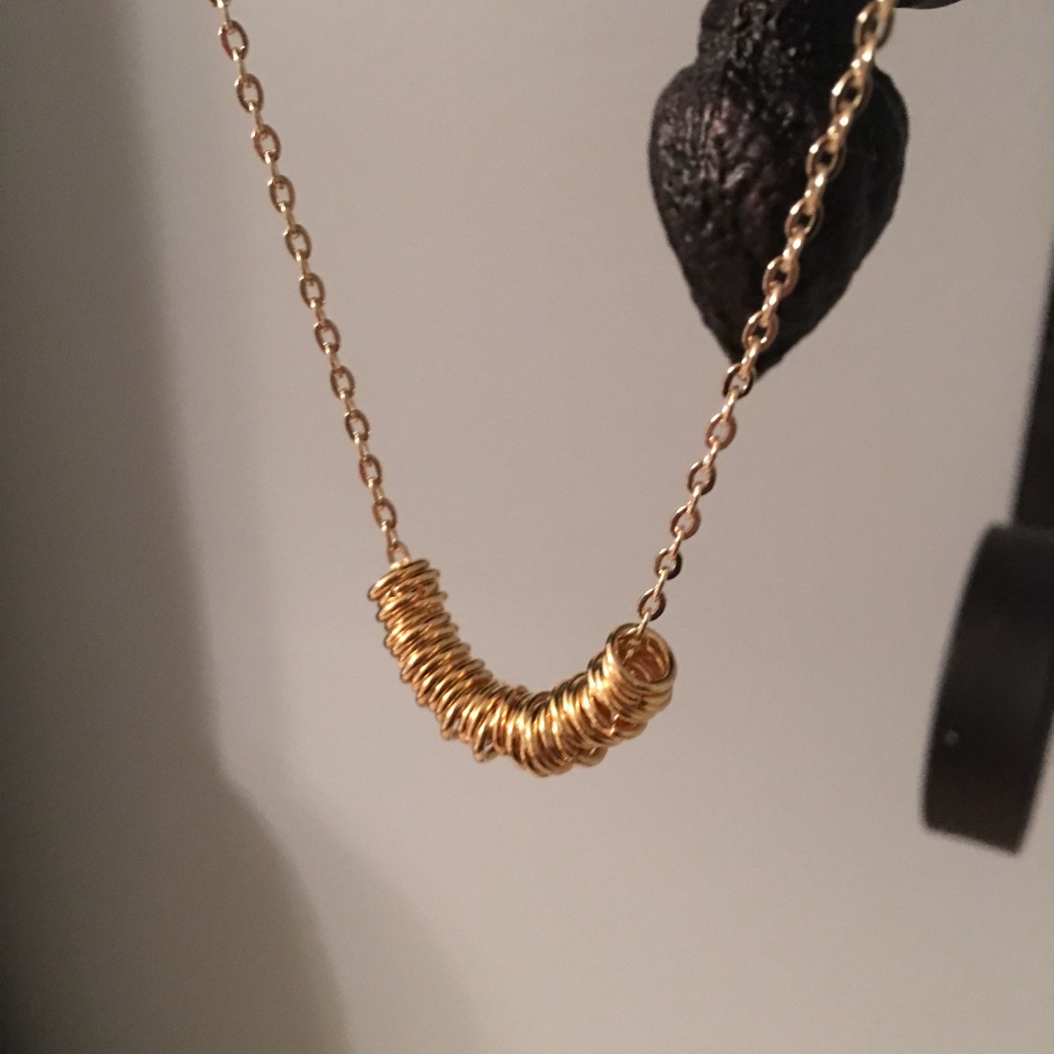 Loop Necklace Gold by ReedCreativeDesign on Etsy