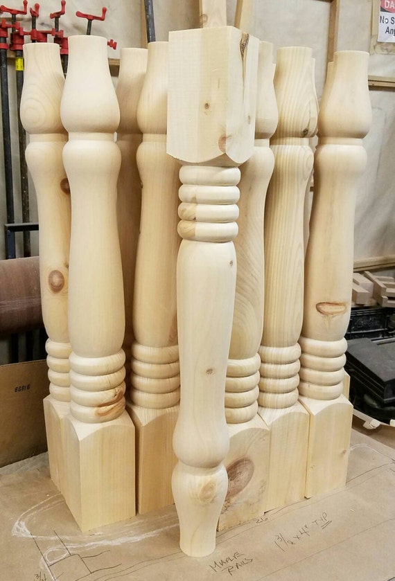 Set of four knotty pine dining table legs 29X3 by