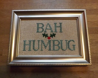 A Christmas Carol inspired cross stitch.