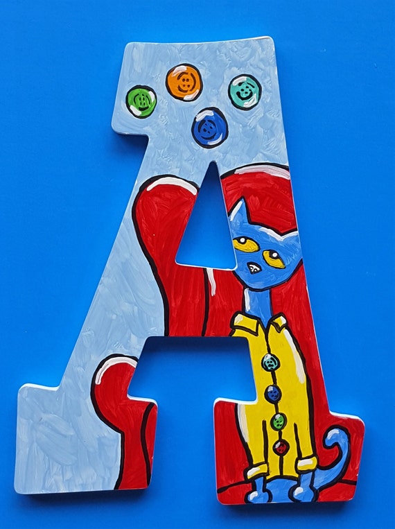 Pete the Cat Alphabet Wall Letters A by DreamItDesignArt on Etsy