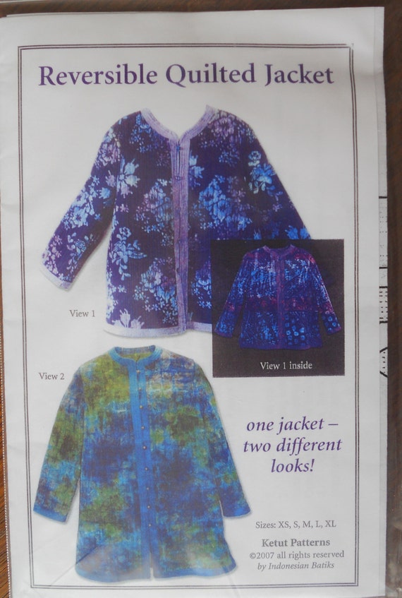 Sewing Pattern Reversible Quilted Jacket | quilted jacket pattern reversible indonesian batiks Sewing Pattern Reversible Quilted Jacket | quilted jacket pattern reversible indonesian batiks