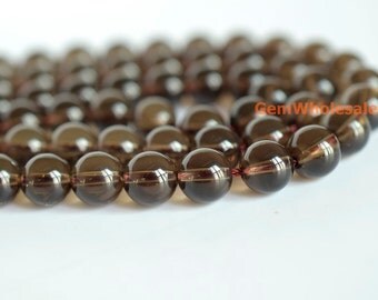 15.5" Natural smoky quartz 8mm round beads, gemstone DIY beads,smoky color semi-precious stone, gemstone wholesale, natural crystal beads