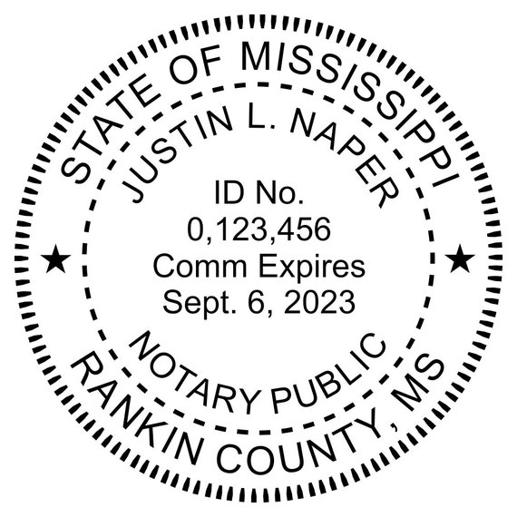 Mississippi Round Custom Notary Stamp or by CustomDesignsByJill