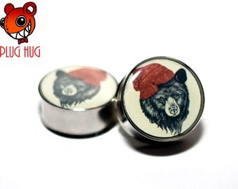 Hipster Bear Plugs (Buy 2 Pairs Get 1 Free!)