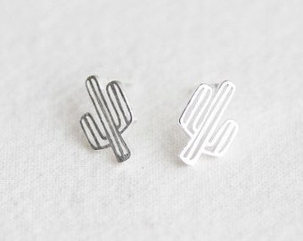 Cactus earrings, Small cactus earrings, Tiny cactus earrings