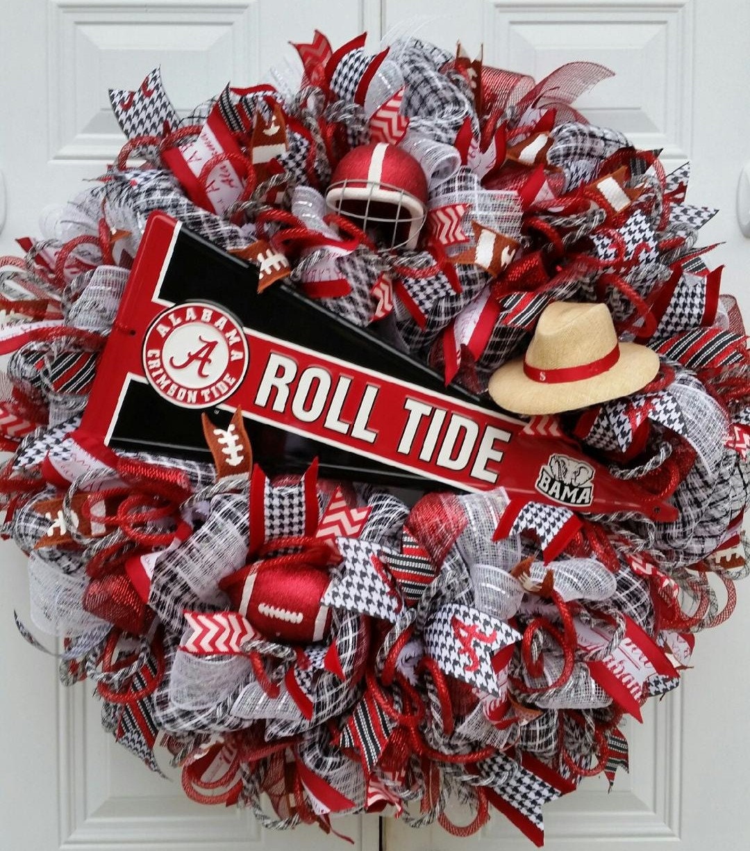 XX Large Alabama Football WreathMesh Collegiate WreathRoll