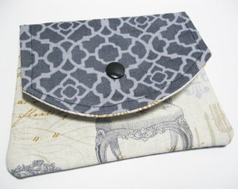 Fabric Womens Wallet, Large Cotton Fabric Wallet, Business Card Holder, Gift Card Holder, Credit Card Holder, Gift For Her Under 20