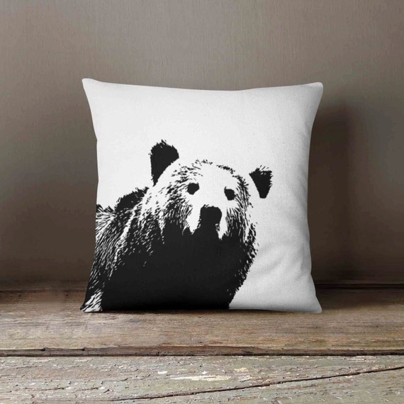 grey bear pillow