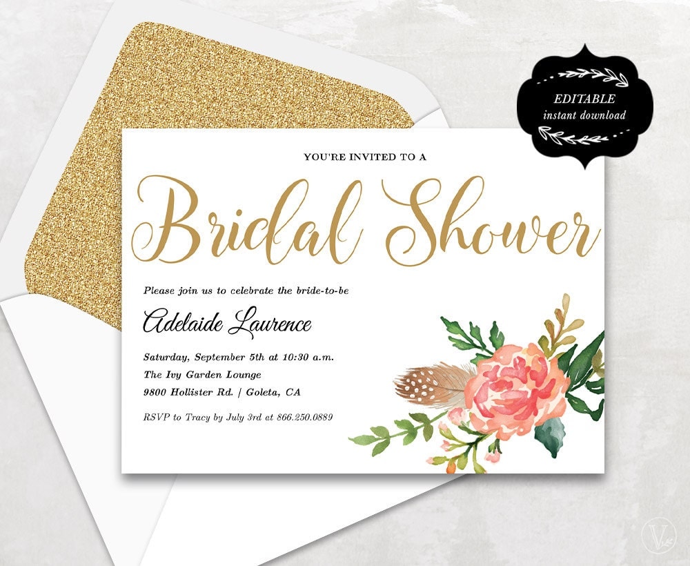 Printable Bridal Shower Invitation Templates 2