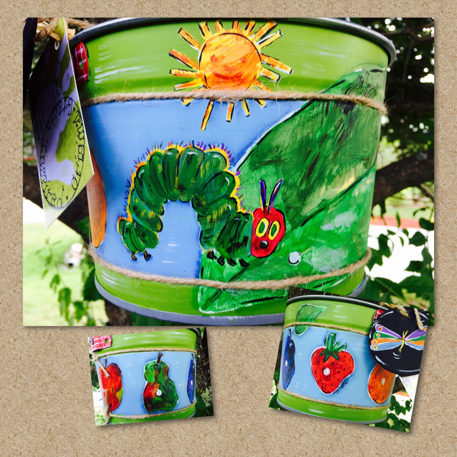 Hand painted galvanized bucket...request personalization