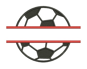 Soccer Football Split Embroidery Design Machine Applique Embroidery Designs 6 Size - INSTANT DOWNLOAD