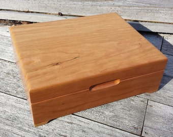 Wooden Box - Heirloom Keepsake Box - 8x10 - Cherry Keepsake Box - Memory Box - Personalized Wooden Box - Engraved Valet Box