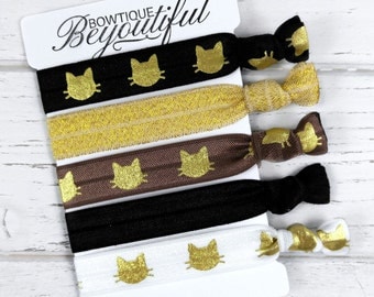 Hair Tie Bracelet - Cat Lover Gift - Hair Tie Favor - Cat Hair Tie Set - Crazy Cat Lady Gift