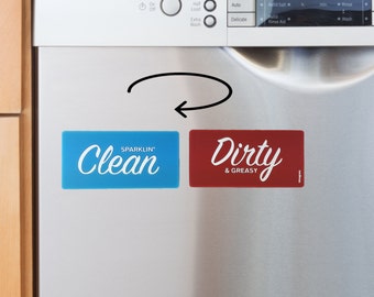 Reversible Dishwasher Kitchen Magnet Clean Dirty Indicator Flip Sign for Dish Washer