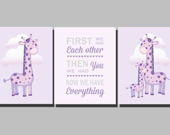 Baby Girl Nursery Decor Jungle Theme Giraffe Print Jungle