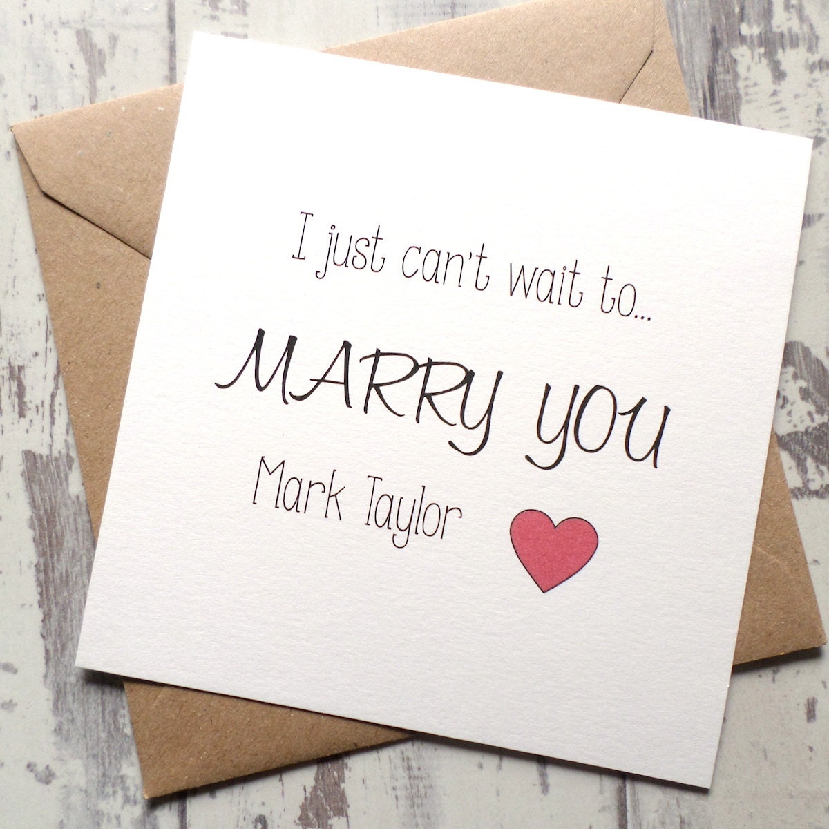 Can't Wait to Marry You Personalised by ThePaperBirdCompany