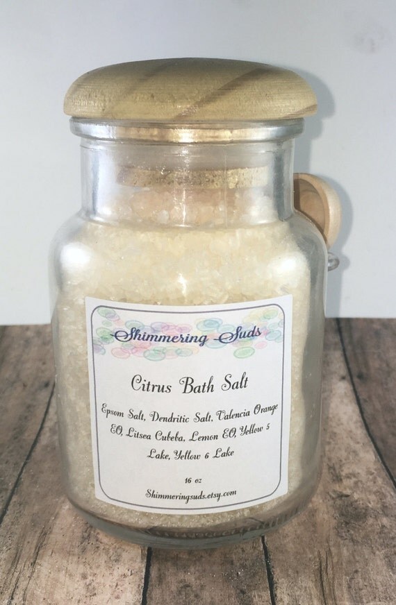 Citrus Bath Salt Mineral Bath Salt Vegan Bath Salt All