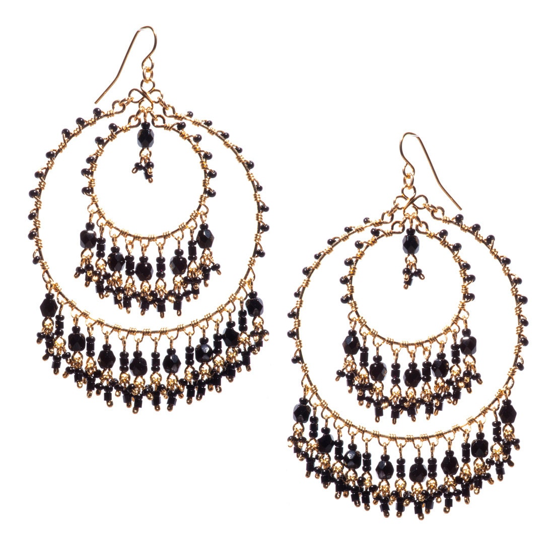 Big Statement Earrings //Black Chandelier Earrings