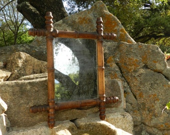 Miroir en bois façon bambou style Art déco Années 30