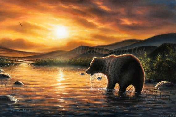 Items Similar To Original Grizzly Bear Painting - Wildlife Art, Oil On ...