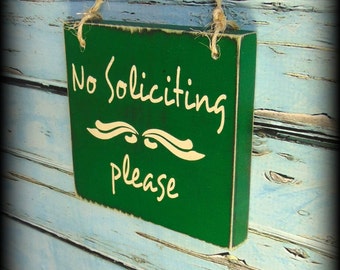 Custom Wood Sign, Handmade Wooden Porch Decor, No Soliciting Sign, No Solicitation,Farmhouse Style Decor,Housewarming Gift,Hand painted Sign