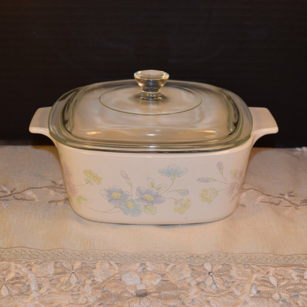 Corning Ware Pastel Bouquet A 1 1/2 B Lid by ShellysSelectSalvage