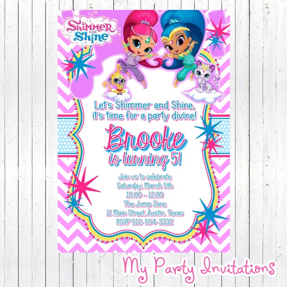 Shimmer And Shine Birthday Invitations 10